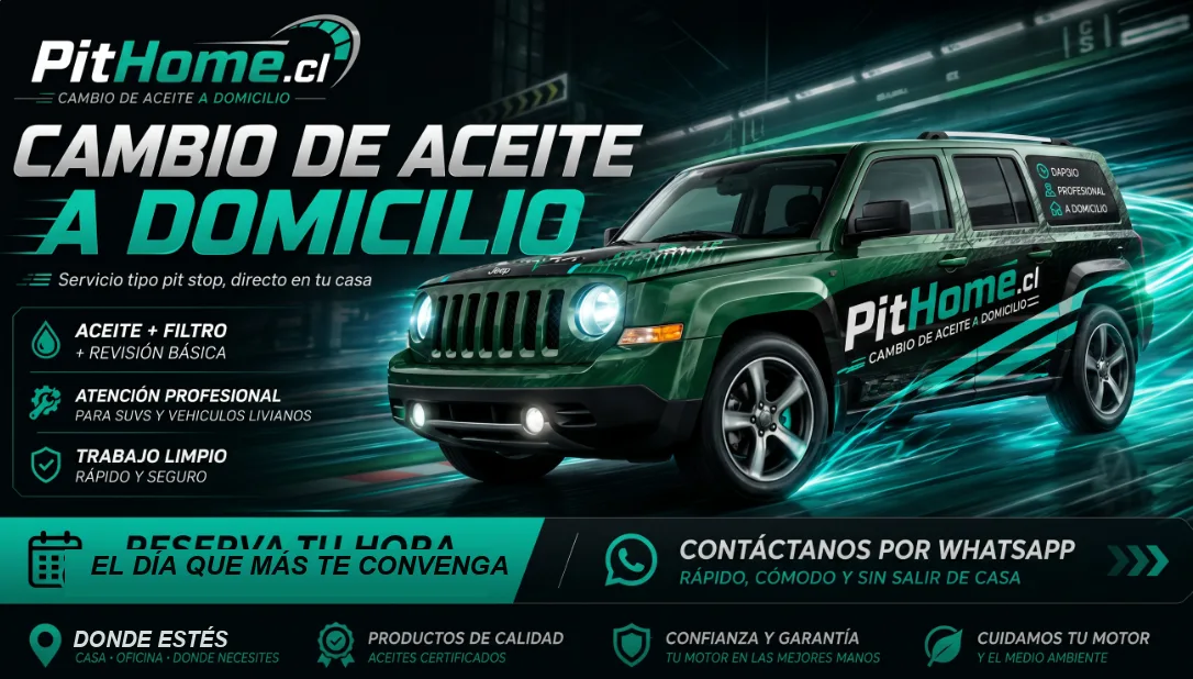 Camioneta de PitHome.cl lista para el servicio de cambio de aceite a domicilio en Santiago